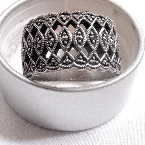 💍 Stunning Vintage Boho Chic Weaved .925 Sterling Silver Weaved Celtic Ring - Picture 3 of 16